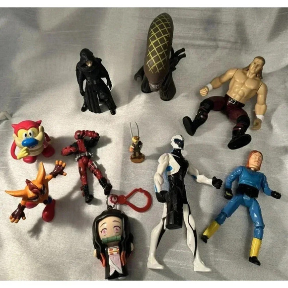 Star Wars Other - Vintage Collectable Action Figure Lot Of 10 WWf, REN And Stimpy Star Wars Alien
